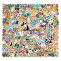 100/300PCS Mix Cute Cartoon Animals Graffiti Stickers DIY Phone Guitar Laptop Notebook Suitcase Cup Waterproof Sticker