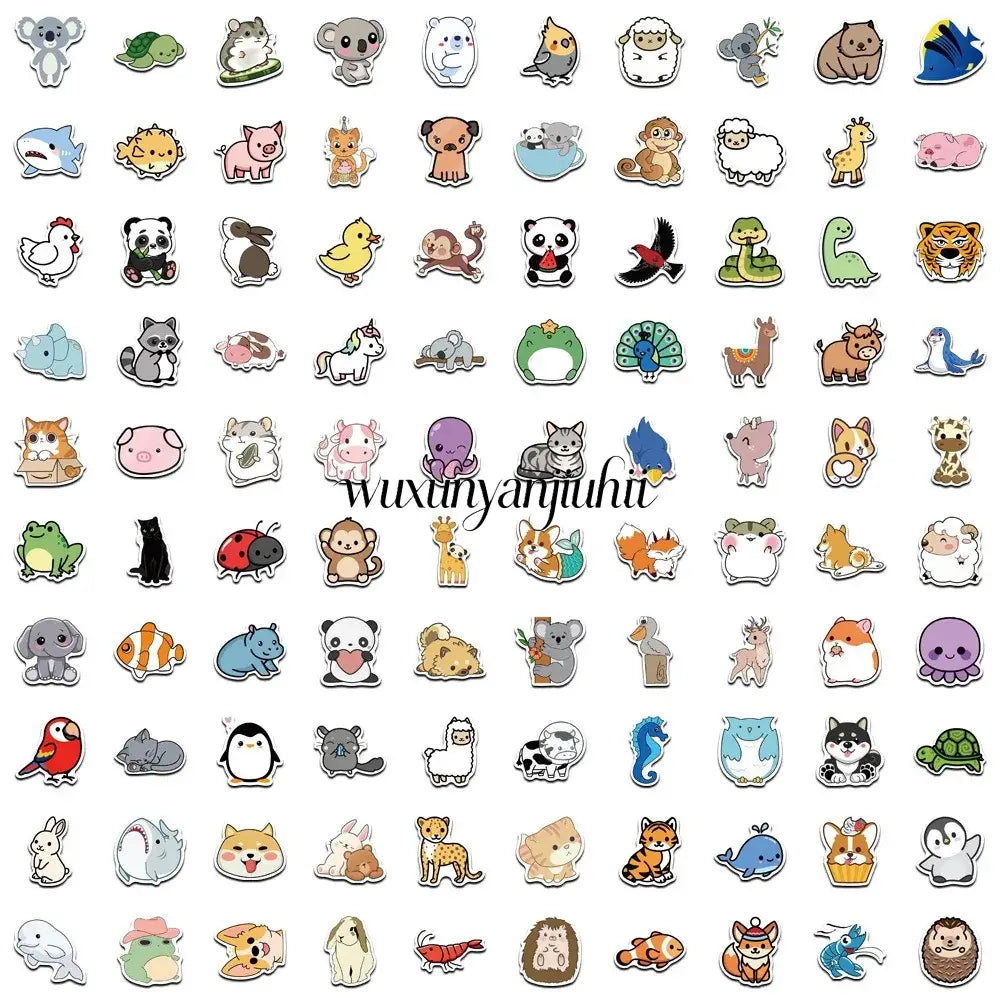 100/300PCS Mix Cute Cartoon Animals Graffiti Stickers DIY Phone Guitar Laptop Notebook Suitcase Cup Waterproof Sticker