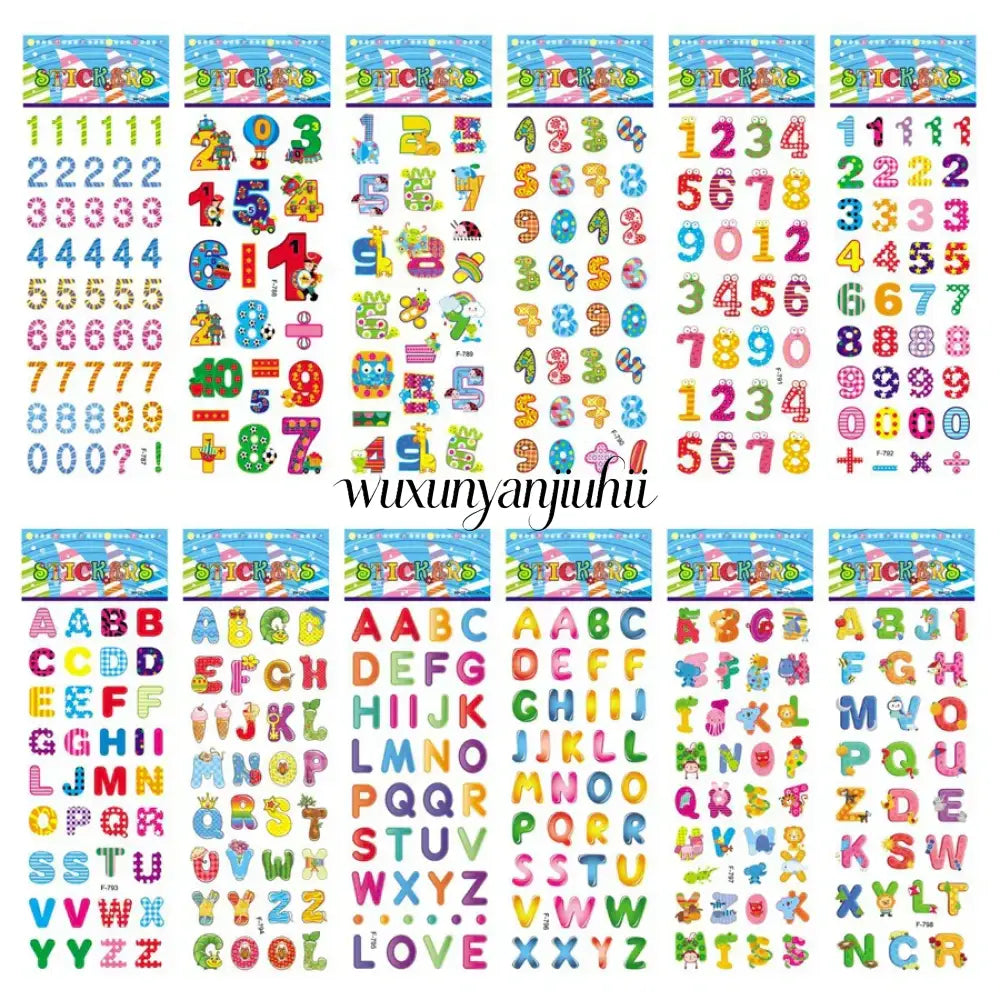 5 Sheets Kids Stickers Puffy Stickers for Children Birthday Christmas New Year Gift for Girl Boy Scrapbooking Cartoon
