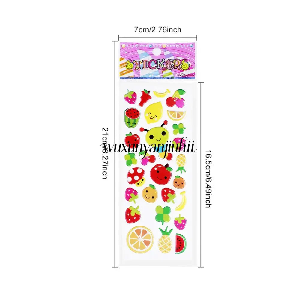 5 Sheets Kids Stickers Puffy Stickers for Children Birthday Christmas New Year Gift for Girl Boy Scrapbooking Cartoon