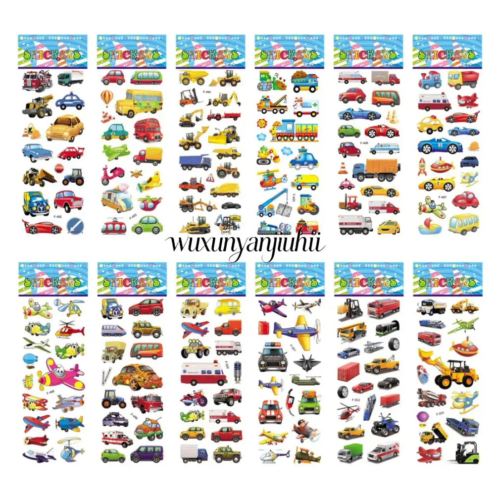 5 Sheets Kids Stickers Puffy Stickers for Children Birthday Christmas New Year Gift for Girl Boy Scrapbooking Cartoon