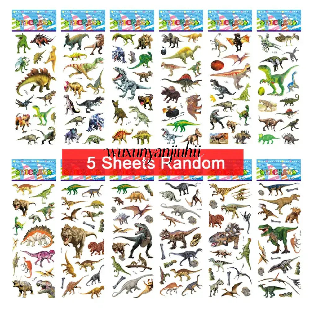 5 Sheets Kids Stickers Puffy Stickers for Children Birthday Christmas New Year Gift for Girl Boy Scrapbooking Cartoon