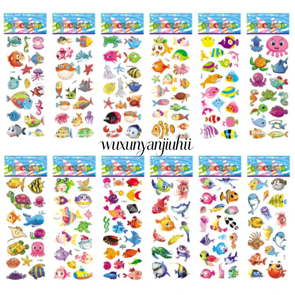 5 Sheets Kids Stickers Puffy Stickers for Children Birthday Christmas New Year Gift for Girl Boy Scrapbooking Cartoon