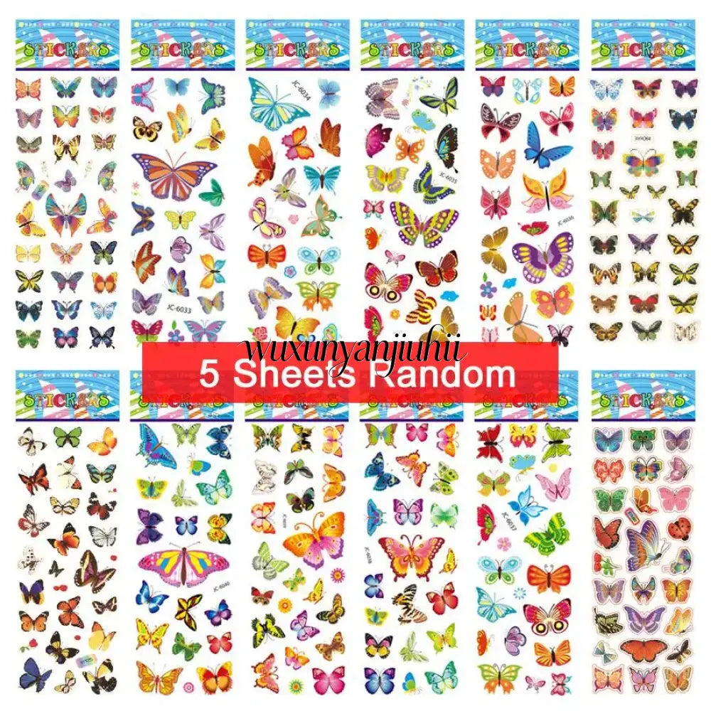 5 Sheets Kids Stickers Puffy Stickers for Children Birthday Christmas New Year Gift for Girl Boy Scrapbooking Cartoon