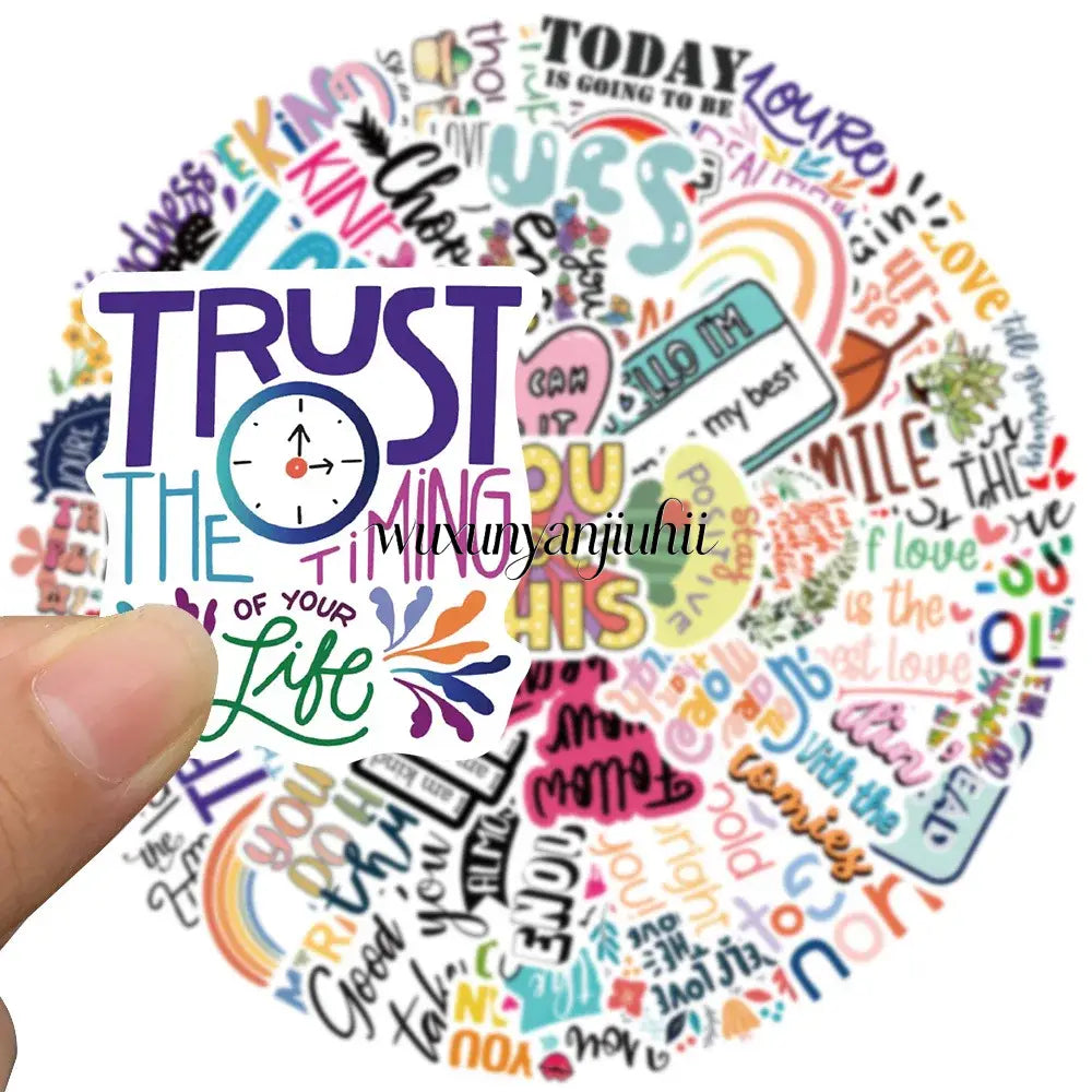 52pcs Inspirational Quote Stickers Pack Positive Decals DIY Laptops Water Bottles Phones Decorative Stickers Perfect