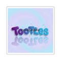 Copy of Tootles Square Sticker, Cute Retro Text Decal - 2’’ × 2’’ / White - Stickers