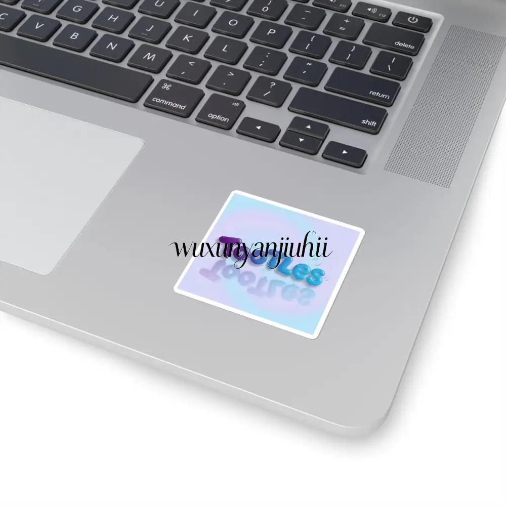 Copy of Tootles Square Sticker, Cute Retro Text Decal - 2’’ × 2’’ / White - Stickers
