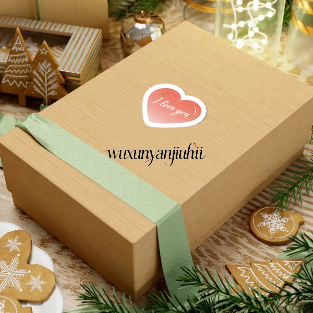 Heart-Shaped ’I Love You’ Kiss-Cut Sticker – Romantic Valentine Laptop Decal - 3’’ × 3’’ / White - Stickers