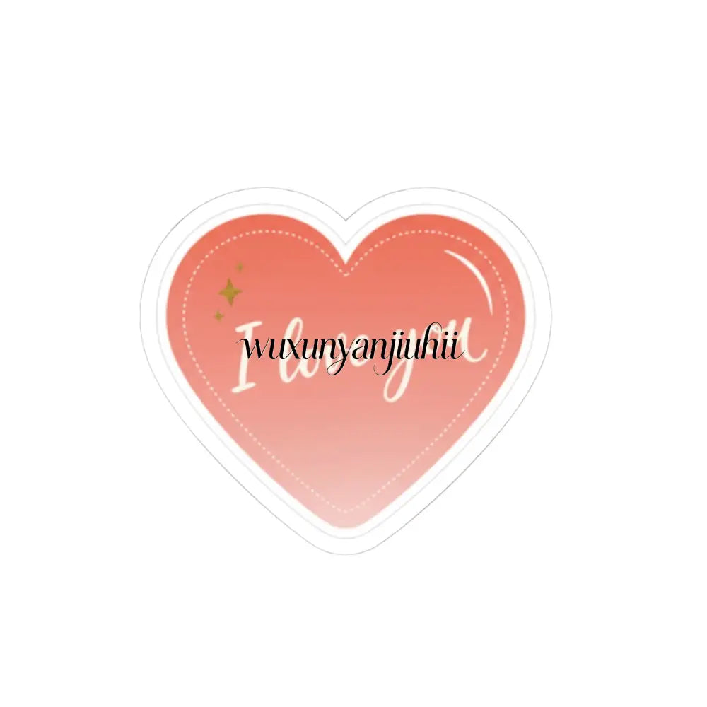 Heart-Shaped ’I Love You’ Kiss-Cut Sticker – Romantic Valentine Laptop Decal - 3’’ × 3’’ / White - Stickers