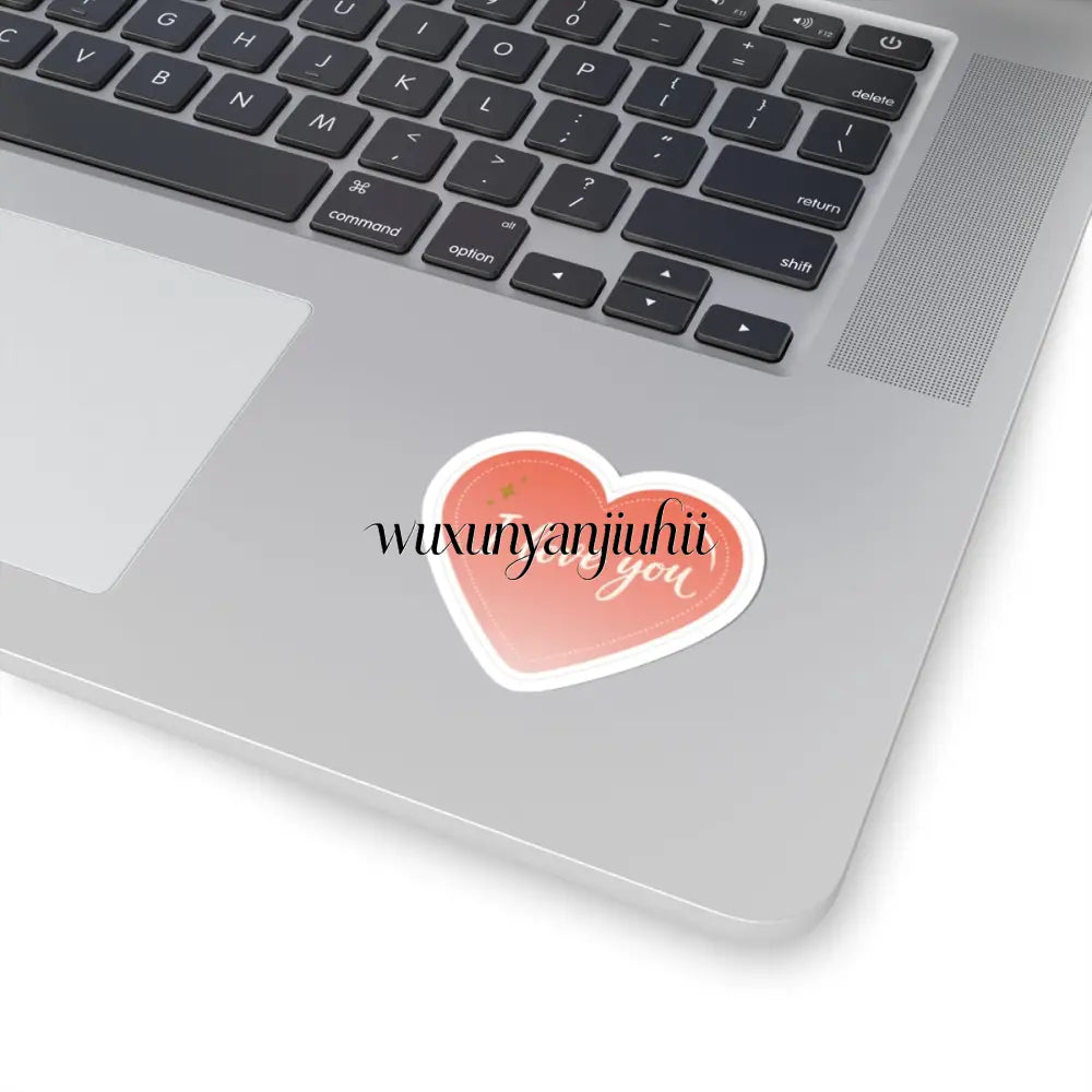 Heart-Shaped ’I Love You’ Kiss-Cut Sticker – Romantic Valentine Laptop Decal - 3’’ × 3’’ / White - Stickers