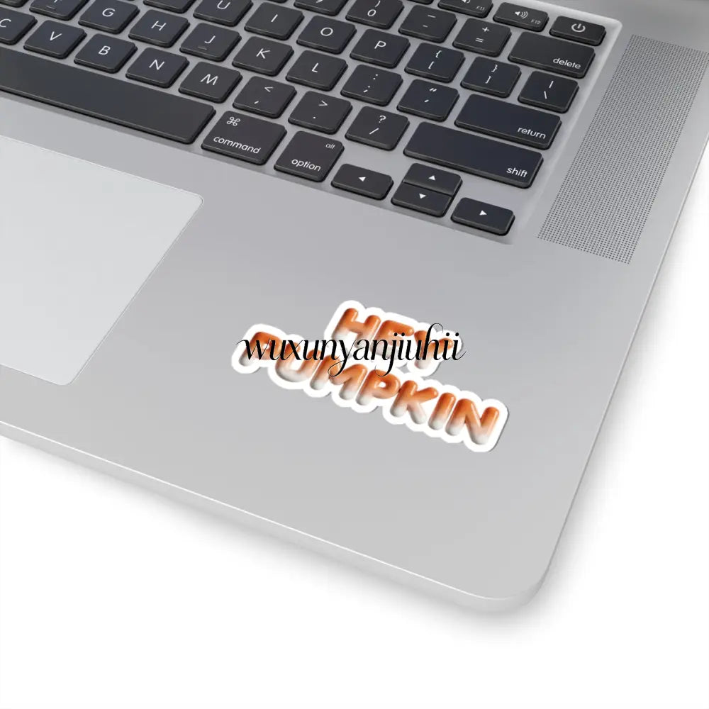 Hey Pumpkin Kiss-Cut Sticker, Fall Pumpkin Sticker for Autumn Décor & Gifts - 3’’ × 3’’ / White - Stickers