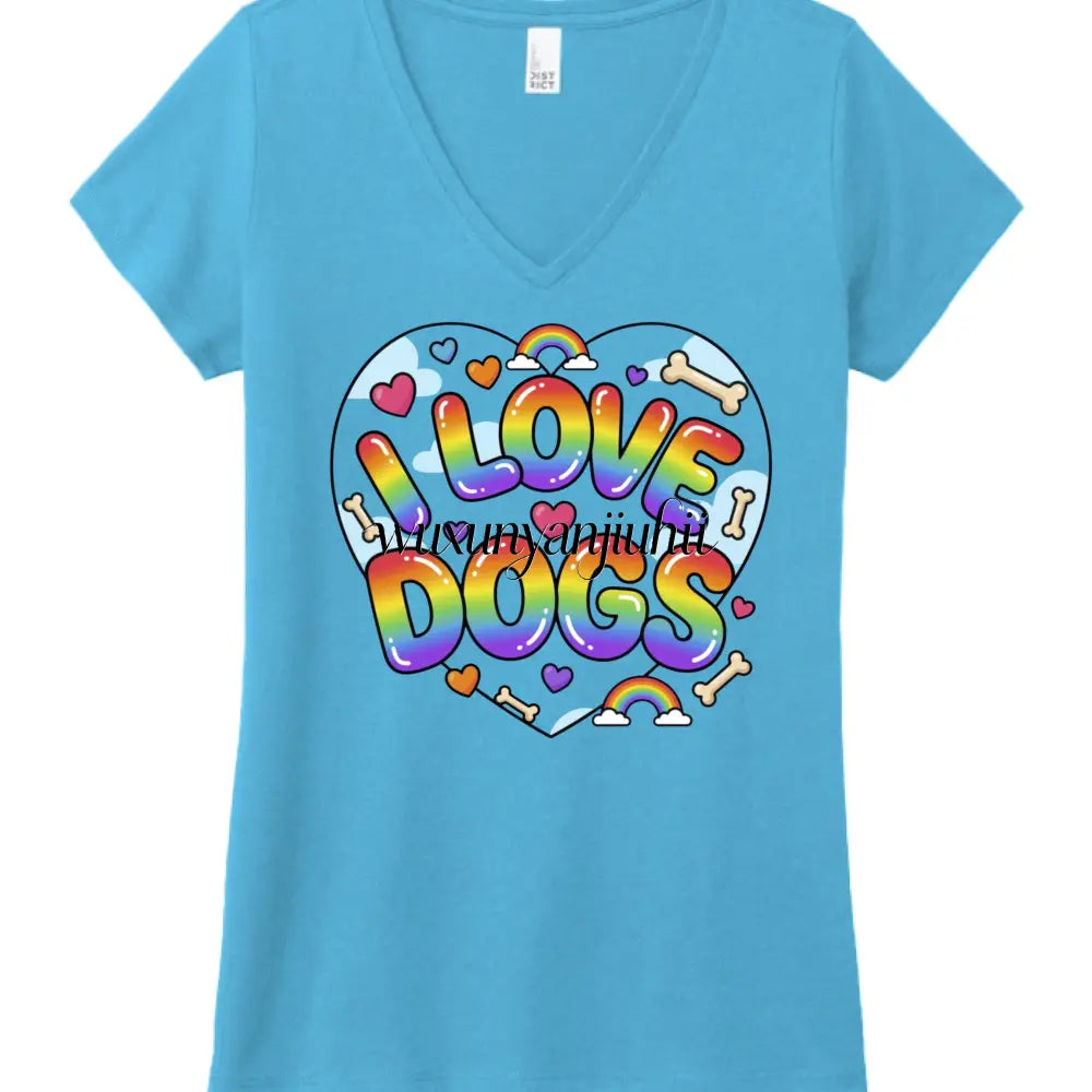 I LOVE DOGS2 - Turquoise Frst / XS - T-Shirt