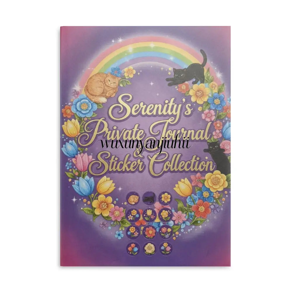 Personalized Serenity Hardcover Notebook, Puffy-Cover Journal & Sticker Book for Girls - A4 / Blank / Matte - Paper