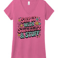 Say it with Stickerz 2 - Fuchsia Frost / XS - Printed T-Shirts