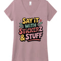 Say it with Stickerz - Hthrd Lavender / XS - Printed T-Shirts