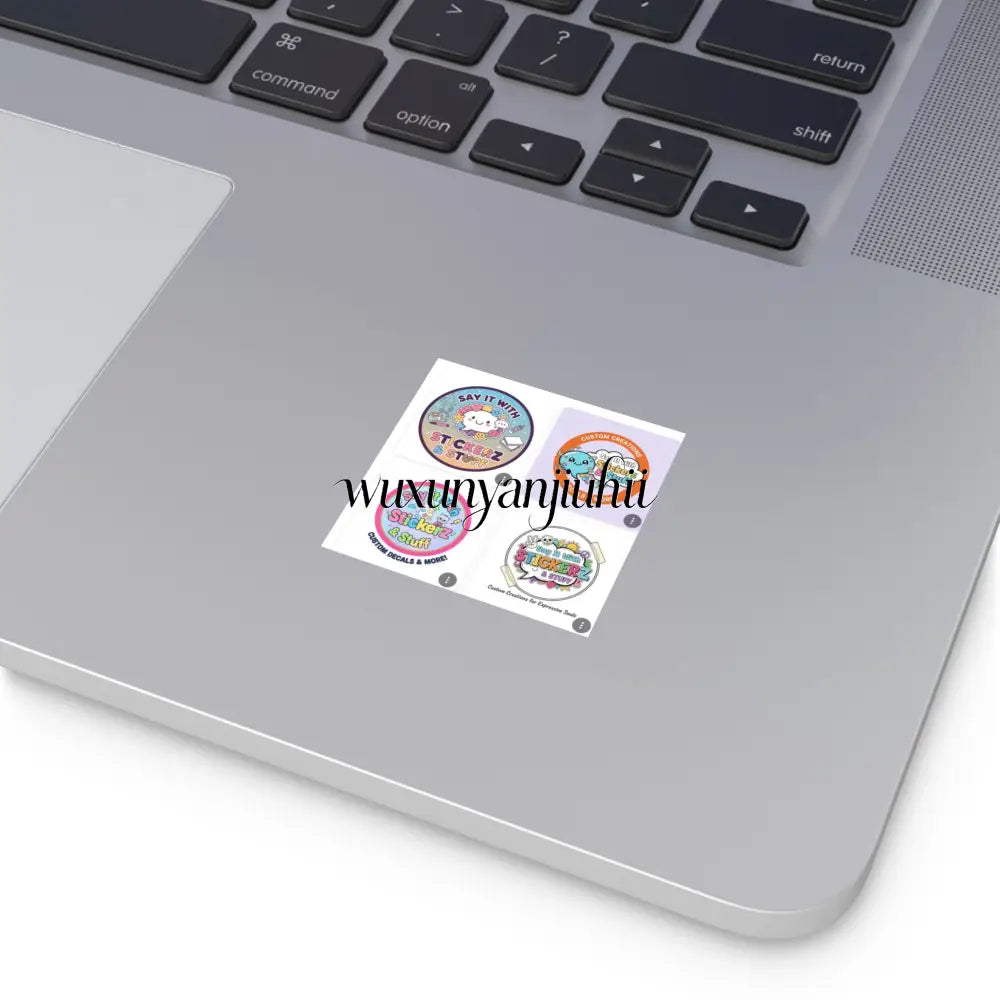 Say It with Stickerz Logo Square Stickers - Square / 2’’ × 2’’ / White - Paper products