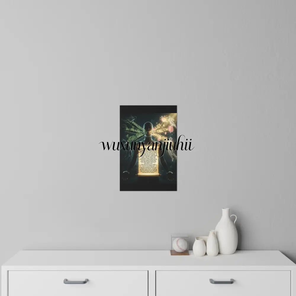 Wall Decal, Mystical Anatomy Poster with Scroll Text (Life Death Truth Medicine) - 12’’ x 18’’ - Wall Decal