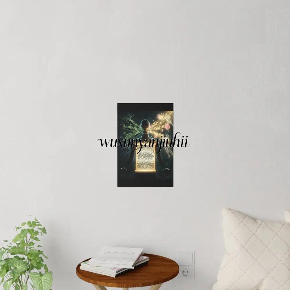 Wall Decal, Mystical Anatomy Poster with Scroll Text (Life Death Truth Medicine) - 12’’ x 18’’ - Wall Decal